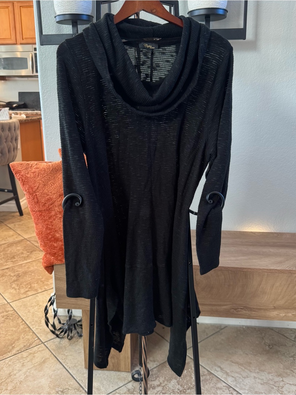 Cupio Black Cowl Neck Tunic
